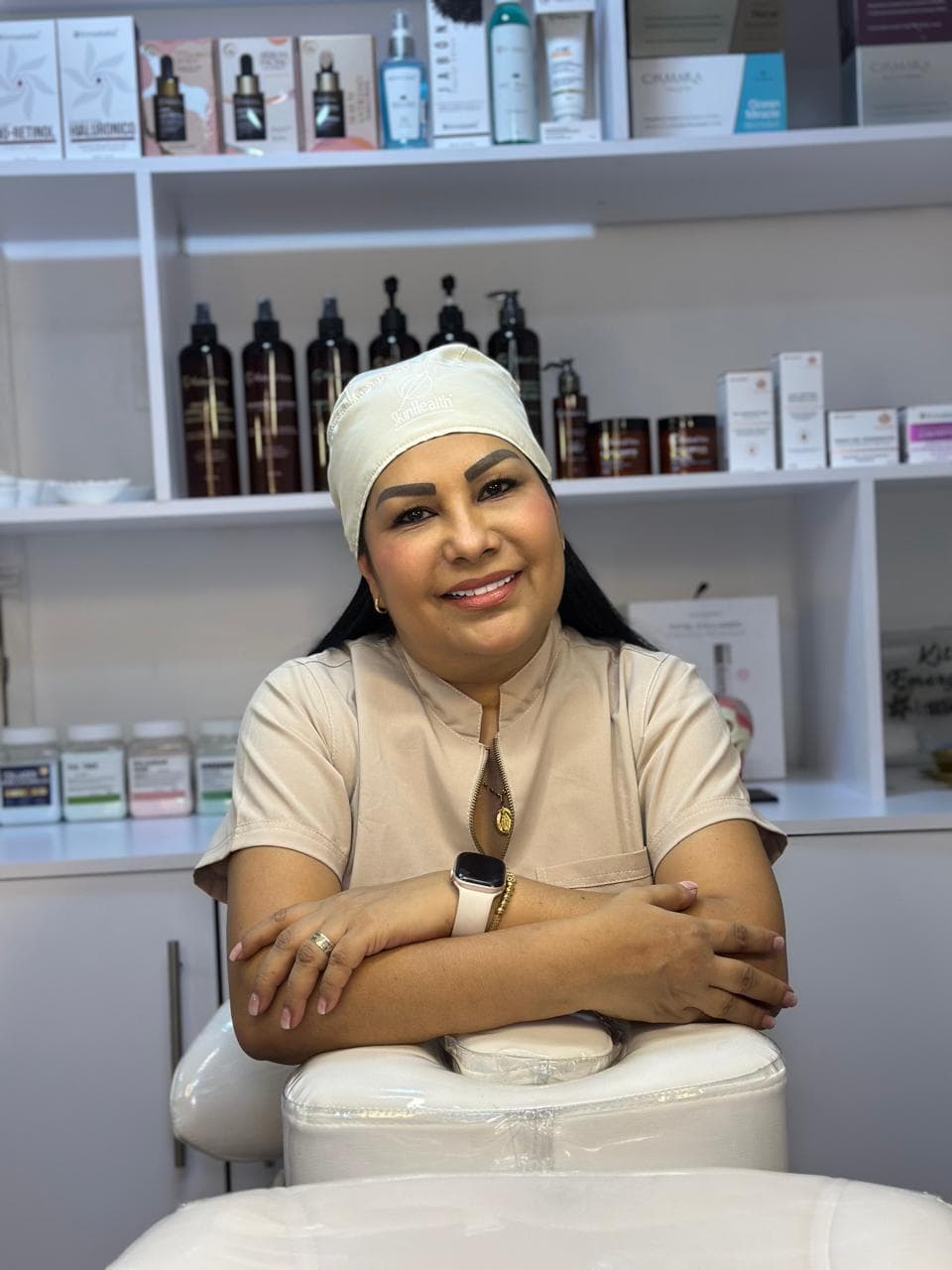 Maryori Borja, cosmetóloga, en su sede de Medellín